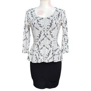 Everly Peplum Black and White Dress size small